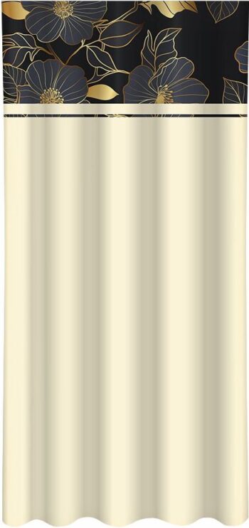 Klasický krémový záves s potlačou zlatých kvetov Šírka: 160 cm | Dĺžka: 270 cm