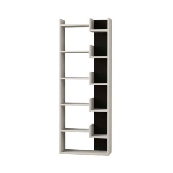 Regál DIEGO: Kombinácia bielej a antracitovej elegancie Typ tovaru: Regál, knižnica Materiál: Melamín, VT laminát Rozmery: 162.4 x 60.5 x 22 cm Farba: Biela + antracit < strong>Hrúbka materiálu: 18mm Zažite kombináciu čistoty bielej a hĺbky antracitovej s regálom DIEGO. S piatimi priestrannými policami tento regál ponúka ideálny priestor pre vaše knihy, dekorácie a ďalšie predmety.  Elegantná biela kombinovaná s hlbokým antracitom 5 políc pre maximálne využitie priestoru Odolná konštrukcia s hrúbkou materiálu 18mm Perfektne sa hodí do každej modernej obývacej izby Jednoduchá montáž a dlhá životnosť  Regál < strong>DIEGO je tým pravým kúskom nábytku pre všetkých, ktorí hľadajú spojenie moderného dizajnu a praktickosti. Jeho dizajn zvýrazní každý interiér a zároveň ponúkne funkčné riešenie na uskladnenie.