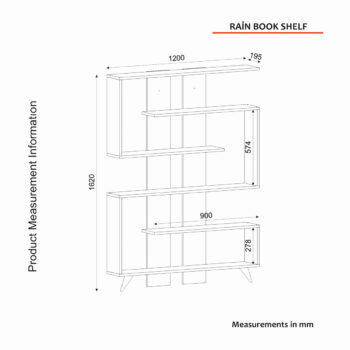 Knižnica Rain White Walnut
