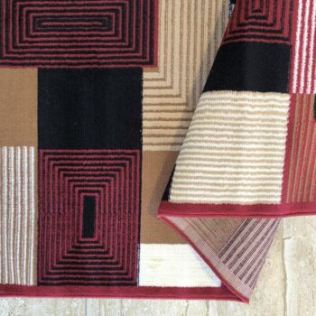 Koberec Alfa s geometrickým vzorom - červený Šírka: 60 cm | Dĺžka: 100 cm