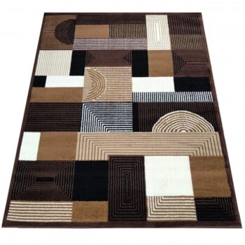Koberec Alfa s geometrickým vzorom - hnedý Šírka: 60 cm | Dĺžka: 100 cm