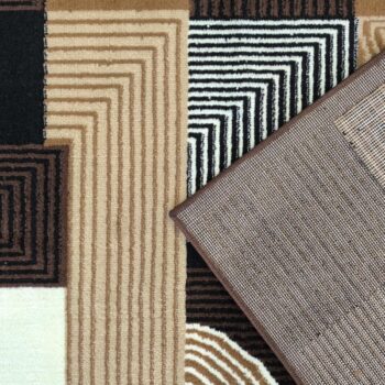Koberec Alfa s geometrickým vzorom - hnedý Šírka: 60 cm | Dĺžka: 100 cm