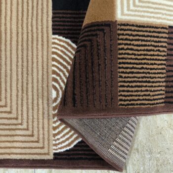 Koberec Alfa s geometrickým vzorom - hnedý Šírka: 60 cm | Dĺžka: 100 cm
