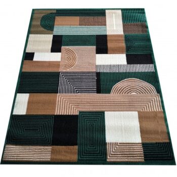 Koberec Alfa s geometrickým vzorom - zelený Šírka: 60 cm | Dĺžka: 100 cm