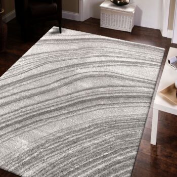 Koberec Serenity v sivej farbe s abstraktným vzorom Šírka: 80 cm | Dĺžka: 150 cm