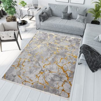 Koberec so zlatým motívom do obývačky Šírka: 80 cm | Dĺžka: 150 cm