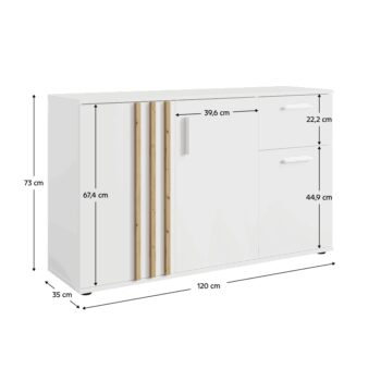 Komoda TOLIS 3D1S, biela