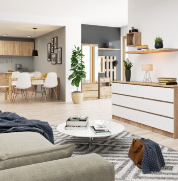 Komoda TOM160: Moderná kombinácia duba Sonoma a bielej farby Typ a dizajn: TOM160 je štýlová komoda a skrinka, ktorej dizajn kombinuje pokojnú eleganciu duba Sonoma s čistotou bielej farby. Materiál: Vyrobené z kvalitného LTD, táto komoda vám poskytne trvanlivý a odolný kus nábytku do vašej domácnosti. Rozmery: S kompaktnými rozmermi 77 x 160 x 40 cm je TOM160 ideálne riešenie pre tých, ktorí hľadajú priestranný, ale kompaktný úložný priestor. Farba : Moderná kombinácia dubu Sonoma a bielej dodá vášmu interiéru svieži a súčasný vzhľad. Vybavenie: S 6 zásuvkami a ďalším úložným priestorom ponúka TOM160 dostatok miesta na usporiadanie vecí. Odporúčané umiestnenie:  Spálňa: Ideálna pre ukladanie oblečenia, doplnkov a osobných potrieb. Obývacia izba: Skvelé na uloženie kníh, multimediálnych zariadení alebo dekoračných predmetov.