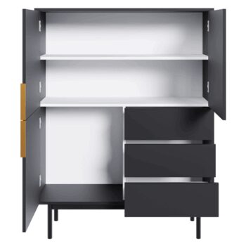 Komoda VIVALA 3D3S, čierna