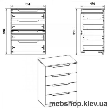 Komoda ALICE je vhodná do každej modernej spálne.Disponuje štyrmi praktickými zásuvkami bez úchytov a po vyklopení vrchného dielu komody získame aj menšie zrkadlo.Komoda je v bielom farebnom prevedení a je vyrobená z kvalitných LTD dosiek, ktoré sú nenáročné na údržbu.Rozmery nábytku (š/h/v): 70.4 x 91.6 x 47cmDodávame v demontovanom stave.