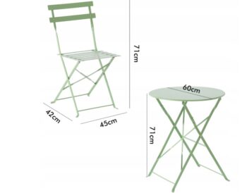 Kompaktná skladacia balkónová súprava - stôl + dve stoličky sivá