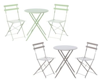 Kompaktná skladacia balkónová súprava - stôl + dve stoličky zelená