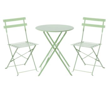 Kompaktná skladacia balkónová súprava - stôl + dve stoličky zelená