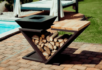 Kompaktný set grilovacie ohnisko servírovací stôl Vinda 1600 × 700 × 900 mm | Grilovacia plocha 800 × 800 mm