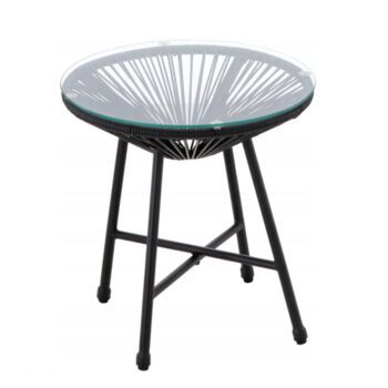 Komplet záhradného nábytku z technoratanu čiernej farby