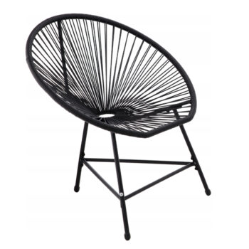 Komplet záhradného nábytku z technoratanu čiernej farby