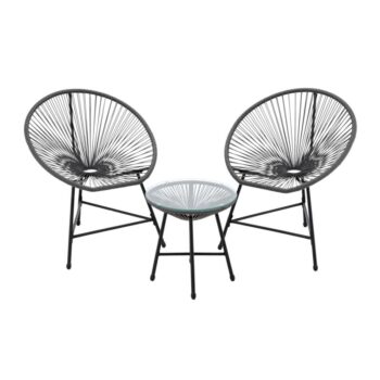 Komplet záhradného nábytku z technoratanu sivej farby