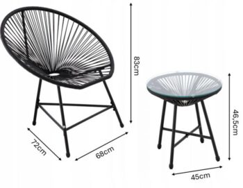Komplet záhradného nábytku z technoratanu sivej farby