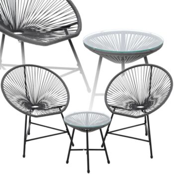 Komplet záhradného nábytku z technoratanu sivej farby