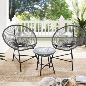 Komplet záhradného nábytku z technoratanu sivej farby