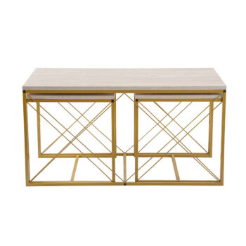 Konferenčný stolík Defne Gold Travertine