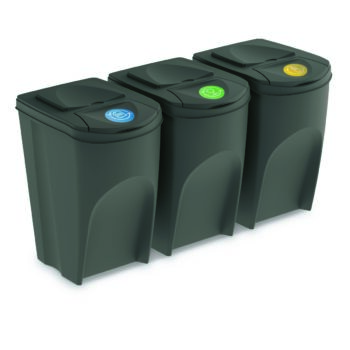 Kôš na triedený odpad Sortibox 25 l, 3 ks, sivá IKWB20S3 405u