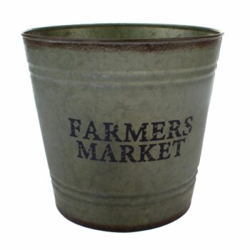 Kovový obal na kvetináč Farmers market, 25,5 x 24 cm