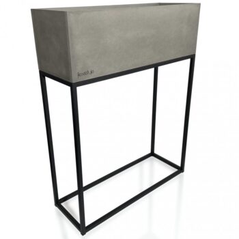 Kovový vysoký kvetináč v šedej farbe s hladkým povrchom LOFT FIORINO 62X22X80 cm