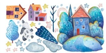 Krásna farebná nálepka do detskej izby alebo škôlky 120 x 240 cm