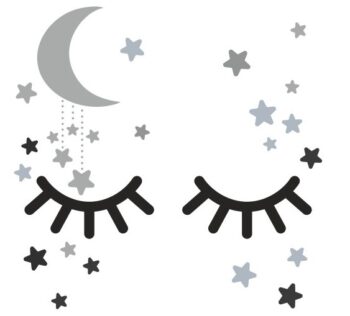 Krásna sivo čierna nálepka na stenu spánok 80 x 160 cm