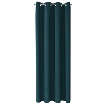 Krásny petrolejovo zelený zatemňujúci záves na kruhy 135 x 250 cm