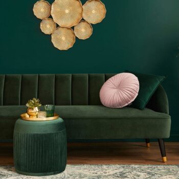 Krásny ružový zamatový okrúhly vankúš priemer 45 cm