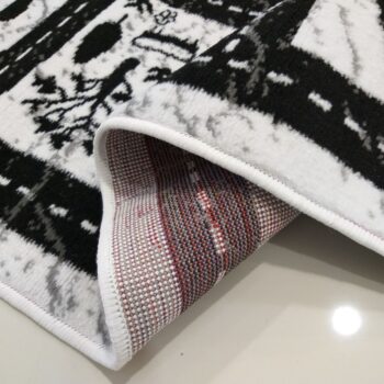 Krémovo čierny detský koberec s autíčkami a uličkami Šírka: 80 cm | Dĺžka: 150 cm