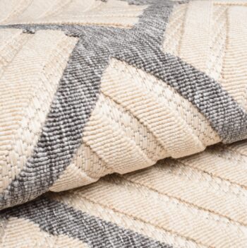 Krémovo-sivý koberec CANSAS s 3D efektom a geometrickým vzorom Šírka: 160 cm | Dĺžka: 230 cm