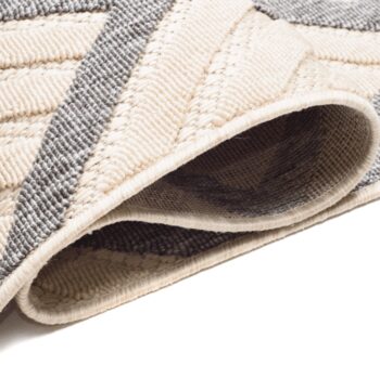 Krémovo-sivý koberec CANSAS s 3D efektom a geometrickým vzorom Šírka: 80 cm | Dĺžka: 200 cm