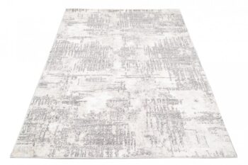 Krémový dizajnový koberec so svetlým sivým vzorom Šírka: 80 cm | Dĺžka: 150 cm