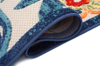 Krémový terasový koberec s farebnými kvetami Šírka: 140 cm | Dĺžka: 200 cm