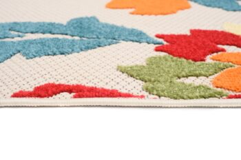 Krémový terasový koberec so vzorom farebných kvetov Šírka: 160 cm | Dĺžka: 230 cm