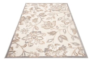 Krémový terasový koberec so vzorom kvetov Šírka: 120 cm | Dĺžka: 170 cm