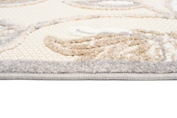 Krémový terasový koberec so vzorom kvetov Šírka: 120 cm | Dĺžka: 170 cm