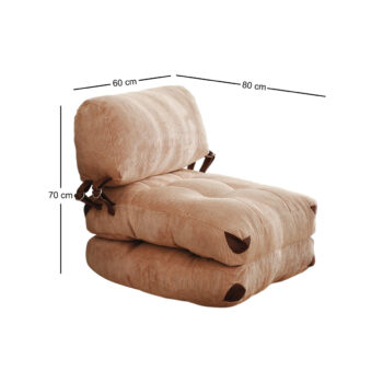 Kreslo Fold Kadife Camel
