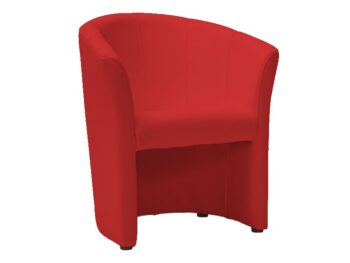 Elegantné kreslo TM-1 je vhodné do moderných obývačiek kancelárii či barov. Je potiahnuté ekokožou červenej farby. Rozmer kresla (v/š/h) 76 x 67 x 47 cm. Plastové nožičky. V ponuke vo viacerých farebných prevedeniach.
