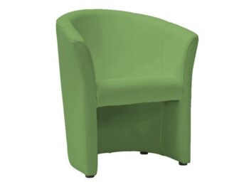 Elegantné kreslo TM-1 je vhodné do moderných obývačiek kancelárii či barov. Je potiahnuté ekokožou zelenej farby. Rozmer kresla (v/š/h) 76 x 67 x 47 cm. Plastové nožičky. V ponuke vo viacerých farebných prevedeniach.