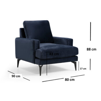 Kreslo Papira Armchair Navy Blue