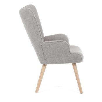 Kreslo s ušami Bouclé GREY2, šedá
