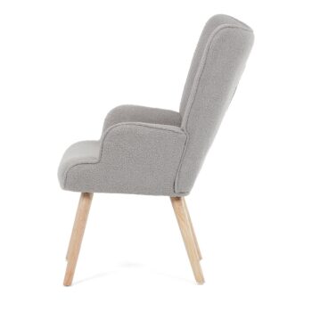 Kreslo s ušami Bouclé GREY2, šedá