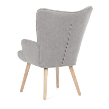 Kreslo s ušami Bouclé GREY2, šedá