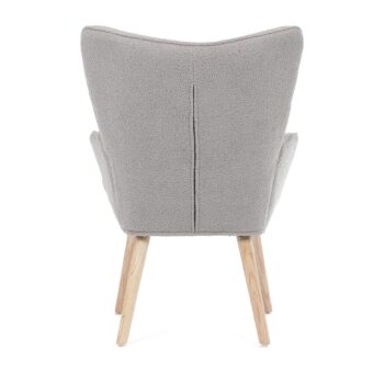 Kreslo s ušami Bouclé GREY2, šedá