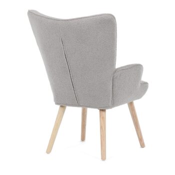 Kreslo s ušami Bouclé GREY2, šedá