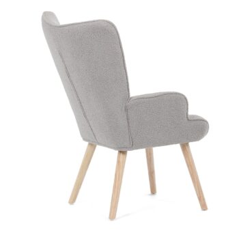 Kreslo s ušami Bouclé GREY2, šedá